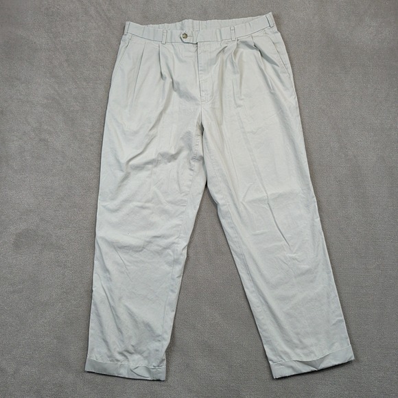Brooks Brothers Pants Mens 38x30 Beige Pleated Front Straight Leg Cotton Chinos — photo 2